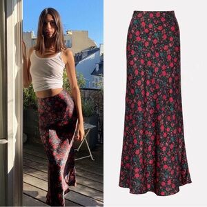 The Joni Silk Skirt in Black Batik